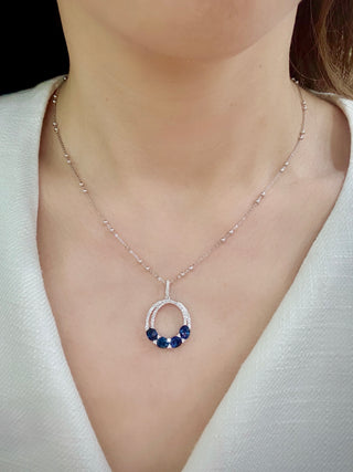Eternal Sapphire & Diamond Circle Pendant