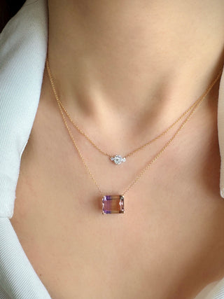 Ametrine & Diamond Layered Necklace