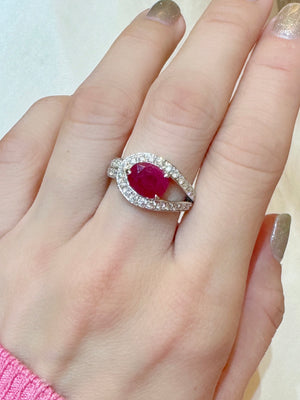 East-West Set Ruby & Diamond Ring