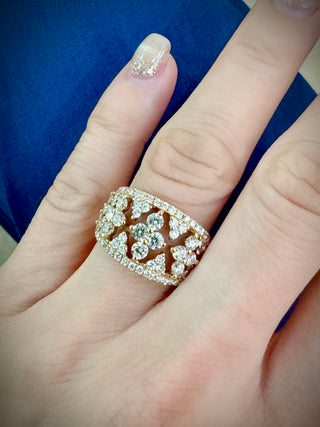 Victorian Style Diamond Clover Ring