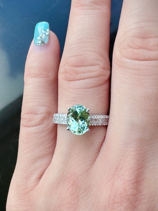 Mint Green Tourmaline & Diamond Ring
