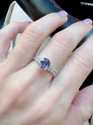 Lilac Purple Sapphire & Diamond Ring