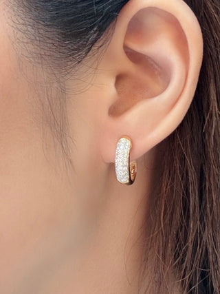 0.50ct Pave Diamond Huggie Hoop Earrings