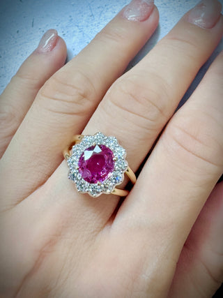 Eternal Bloom Pink Sapphire & Diamond Halo Ring