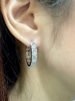 Victorian Style Diamond Hinged Hoops