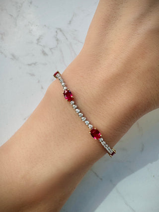 7 Stones Ruby & Diamond Tennis Bracelet