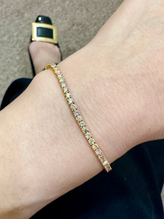 2.50CT Champagne Diamond Tennis Bracelet