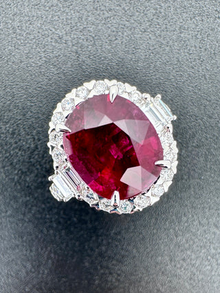 5ct Rubellite Tourmaline & Diamond Ring