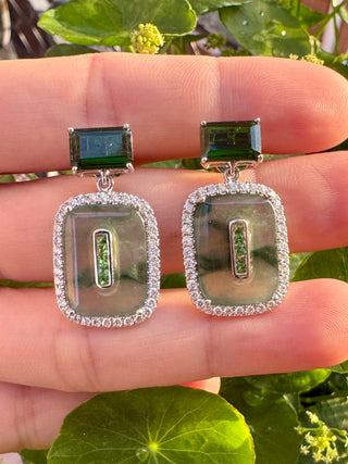 Jardin Jade, Green Tourmaline & Diamond Earrings