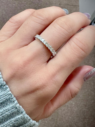 3mm Shared Prong Princess Cut 3/4 Eternity Band