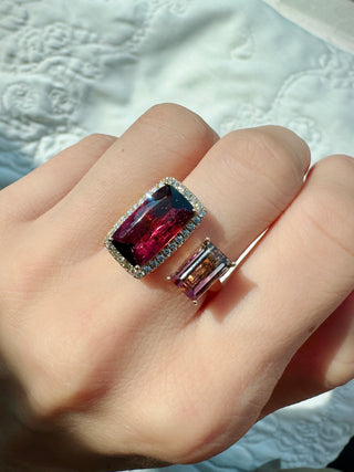 Toi Et Moi Burgundy & Pink Tourmaline Ring