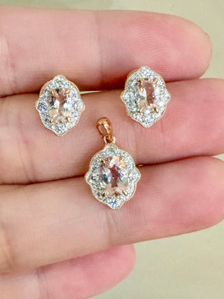 Gatsby Morganite & Diamond Earrings