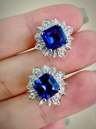Gatsby Tanzanite & Pave Diamond Earrings
