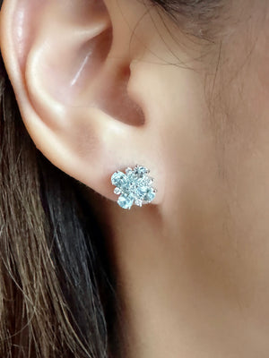 Fleur Aquamarine & Diamond Earrings