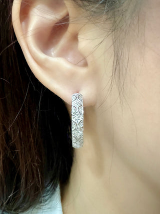 Victorian Style Diamond Hinged Hoops