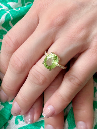 Mint Green Tourmaline & Diamond Ring