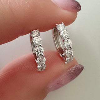 13mm Shared Prong Diamond Huggies