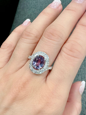 Galaxy Lavender Sapphire & Diamond Ring