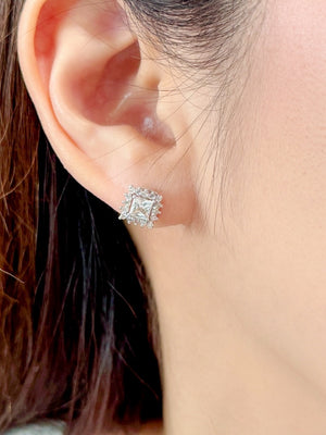 Galaxy Yellow Kunzite, White Sapphire & Diamond Earrings