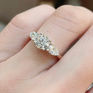 Trilogy Round & Pear Shaped Diamond Ring