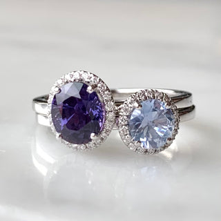 Purple & Pastel Sapphire Diamond Stacking Ring