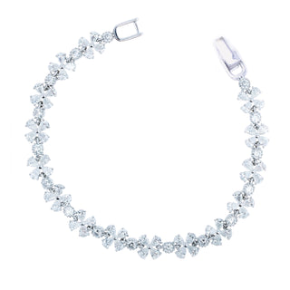 Fleur Pear and Round Mixed Cut Diamond Bracelet