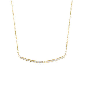 2mm Curved Bar Diamond Necklace