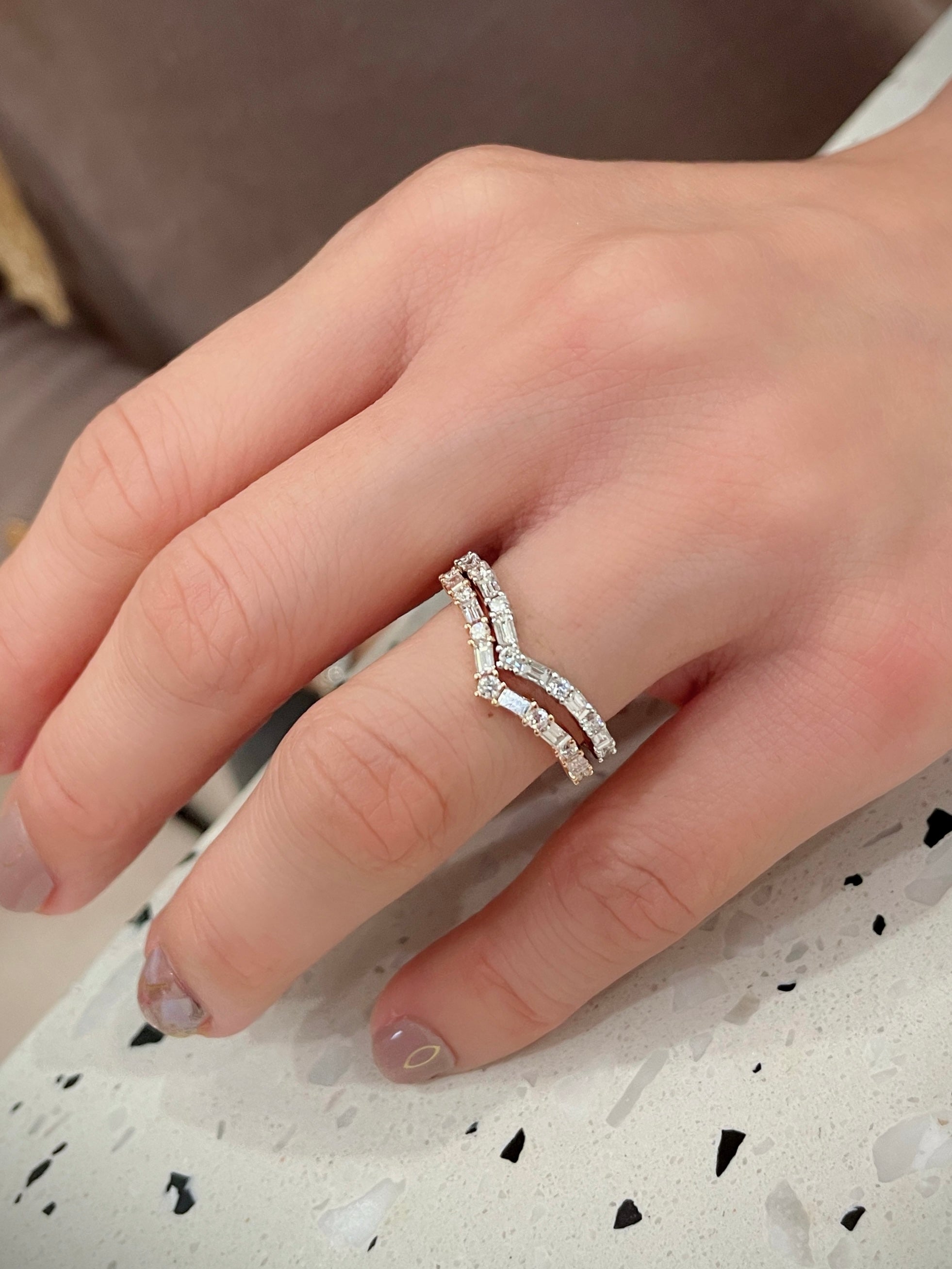 MEJURI wishbone ring K14/YG/V字リング Mejuri Mejuri Opal and White Sapphire Wishbone Ring 198.00