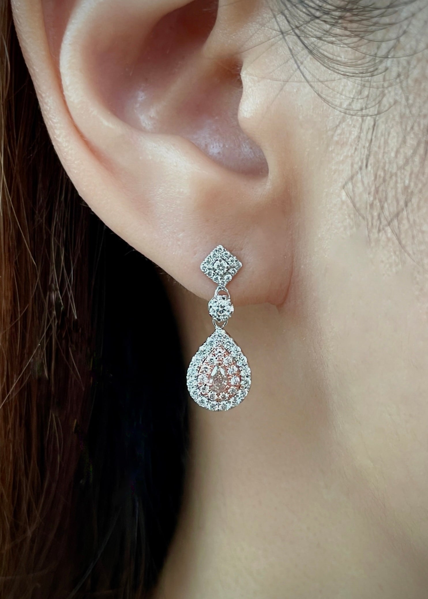 Givenchy Light Pink Pave Double Crystal Drop Earrings | Dillard's