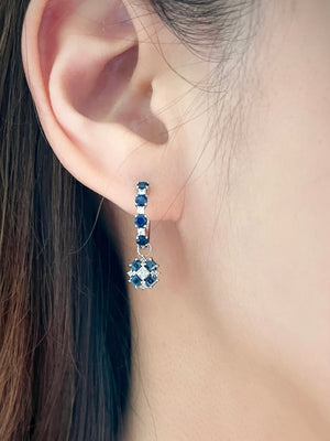 Sapphire & Diamond Mosaic Drop Earrings