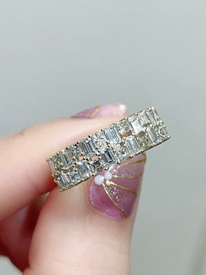 6.5mm Geometric Baguette & Princess Cut Diamond Ring