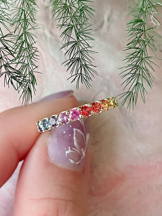 3mm Rainbow Sapphire Band