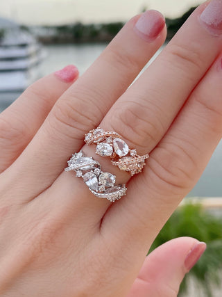 Gardenia White Sapphire & Diamond Ring