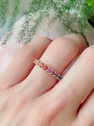 3mm Rainbow Sapphire Band