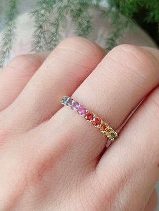 3mm Rainbow Sapphire Band