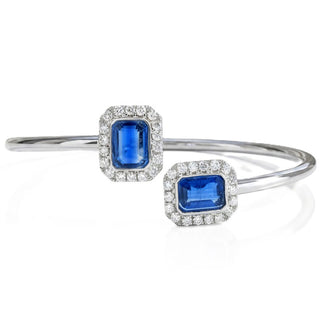 Emerald Cut Kyanite Twist Flex Bangle - Johnny Jewelry