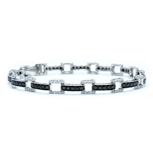 Art Deco Black and White Diamond Bracelet - Johnny Jewelry
