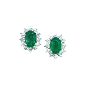 Classic Emerald & Diamond Earrings - Johnny Jewelry