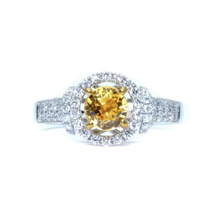 Yellow Sapphire & Diamond Ring - Johnny Jewelry
