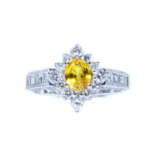 Starburst Yellow Sapphire & Diamond Ring - Johnny Jewelry