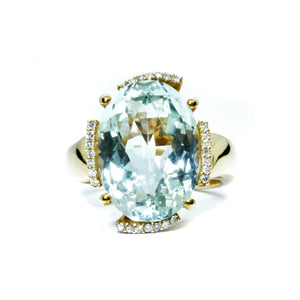 Green Amethyst & Diamond Ring - Johnny Jewelry