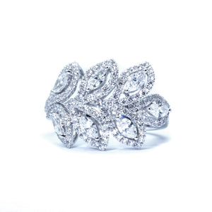 Oak Leaf Marquise Diamond Ring - Johnny Jewelry