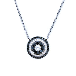 Galaxy Black & White Diamond Necklace - Johnny Jewelry