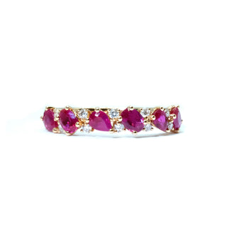 Dainty Ruby & Diamond Ring - Johnny Jewelry