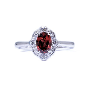 Gatsby Garnet & Diamond Ring - Johnny Jewelry