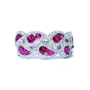 Droplet Ruby & Diamond Ring - Johnny Jewelry