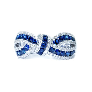 Ribbon Sapphire & Diamond Ring - Johnny Jewelry