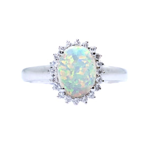 Classic Opal & Diamond Ring - Johnny Jewelry