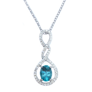 Droplet Apatite & Diamond Pendant - Johnny Jewelry