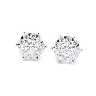 Invisibly Set Diamond Studs 5/8CT TW - Johnny Jewelry